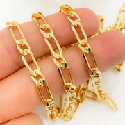 5011CHRGF. 14k Gold Filled Flat Oval & Round Link Curb Chain